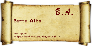 Berta Alba névjegykártya